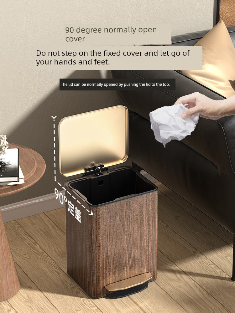 Sleek Leather Exterior German Foot-Pedal Trash Can - 12L -30L Luxury Design for Home & Office Julia M LifeStyles