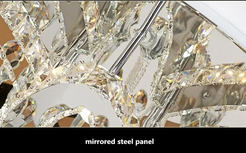 LED Modern Crystal Stainless Steel Round Dimmable RGB Chandelier