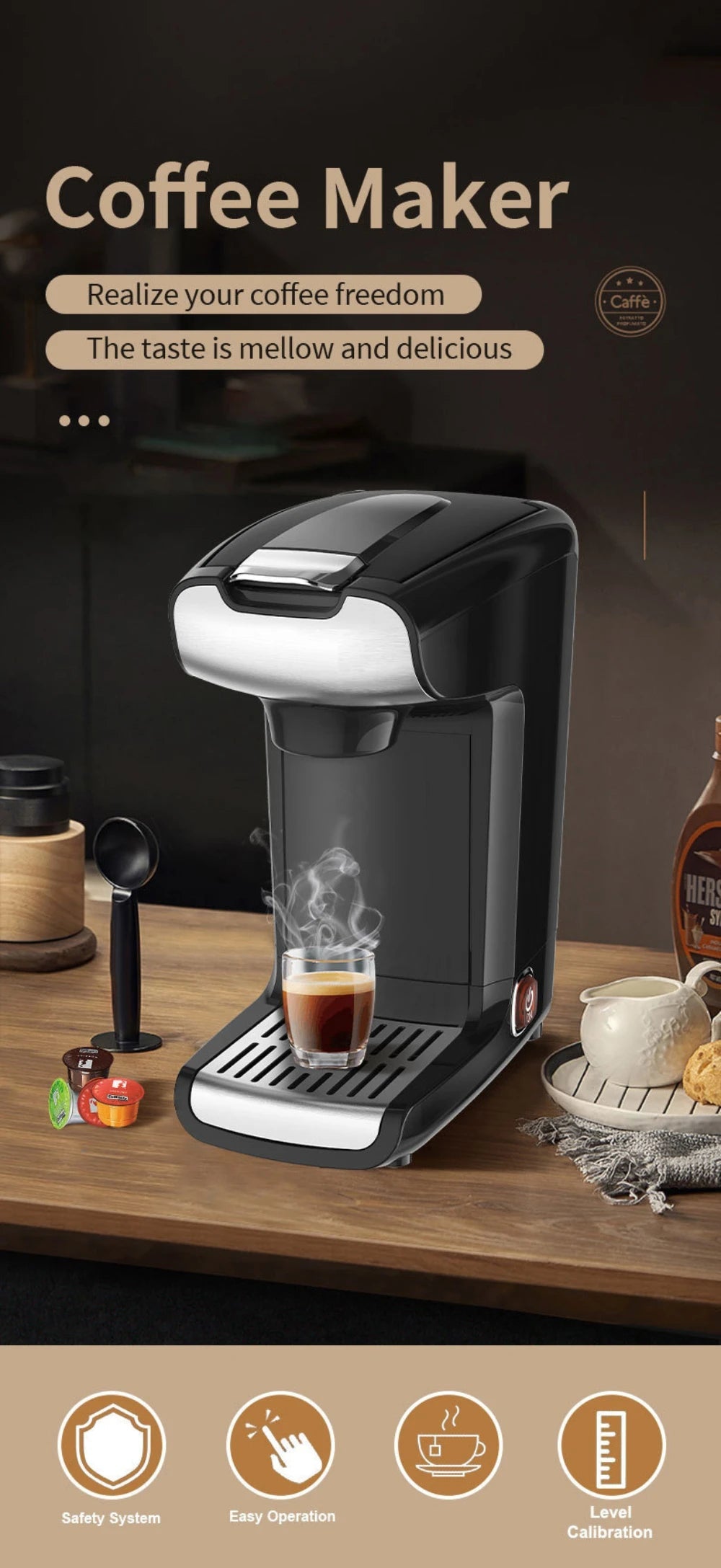 Home 300Ml American Capsule Coffee Machine, Office Small Concentrated Drip Electric Coffee Machine, 750W Julia M LifeStyles