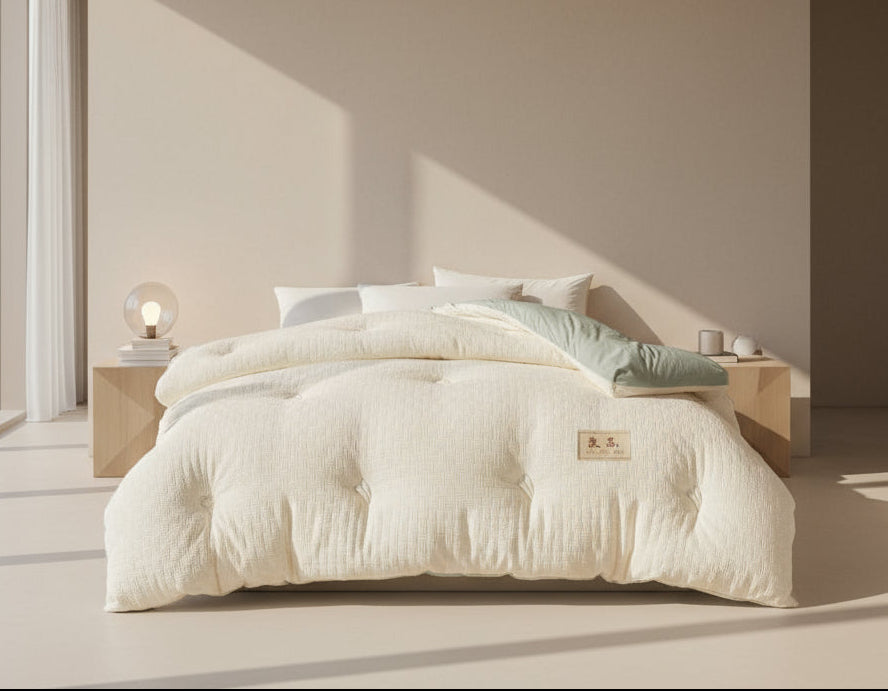 Antarctic People Luxe Winter Lambskin Quilt - Thickened Milk Fiber Duvet for Ultimate Comfort Julia M Home & Kitchen