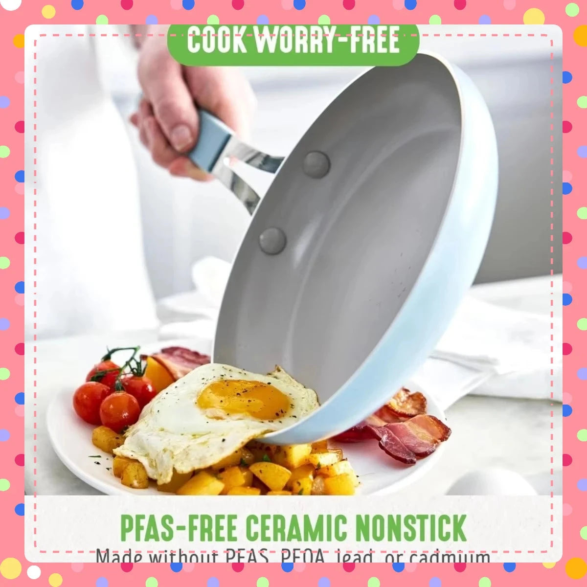 Blue Haze 10-Piece PFAS-Free Nonstick Ceramic Cookware Set Julia M LifeStyles