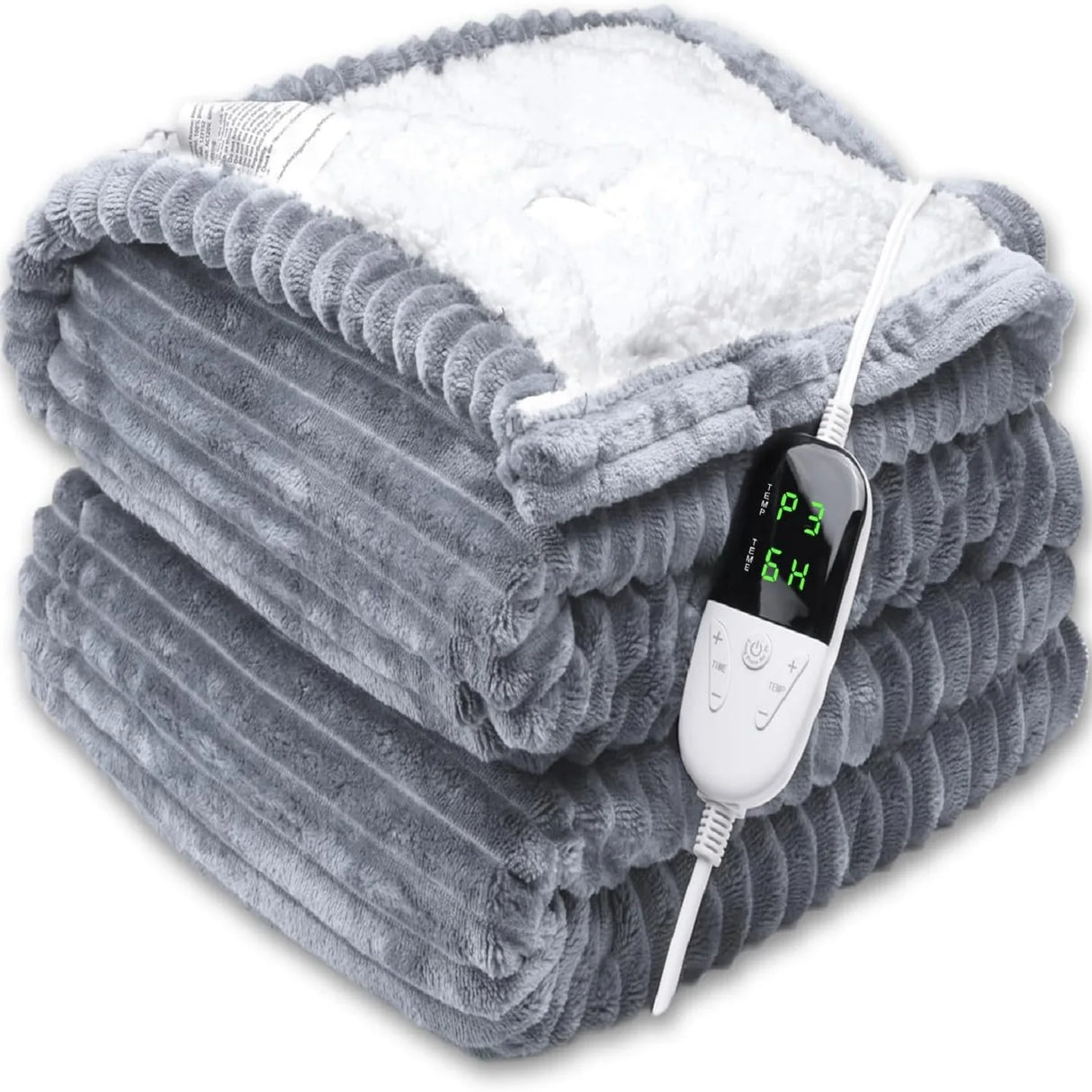 CozyFlame Electric Heating Blanket - Striped Flannel Comfort - Julia M LifeStyles