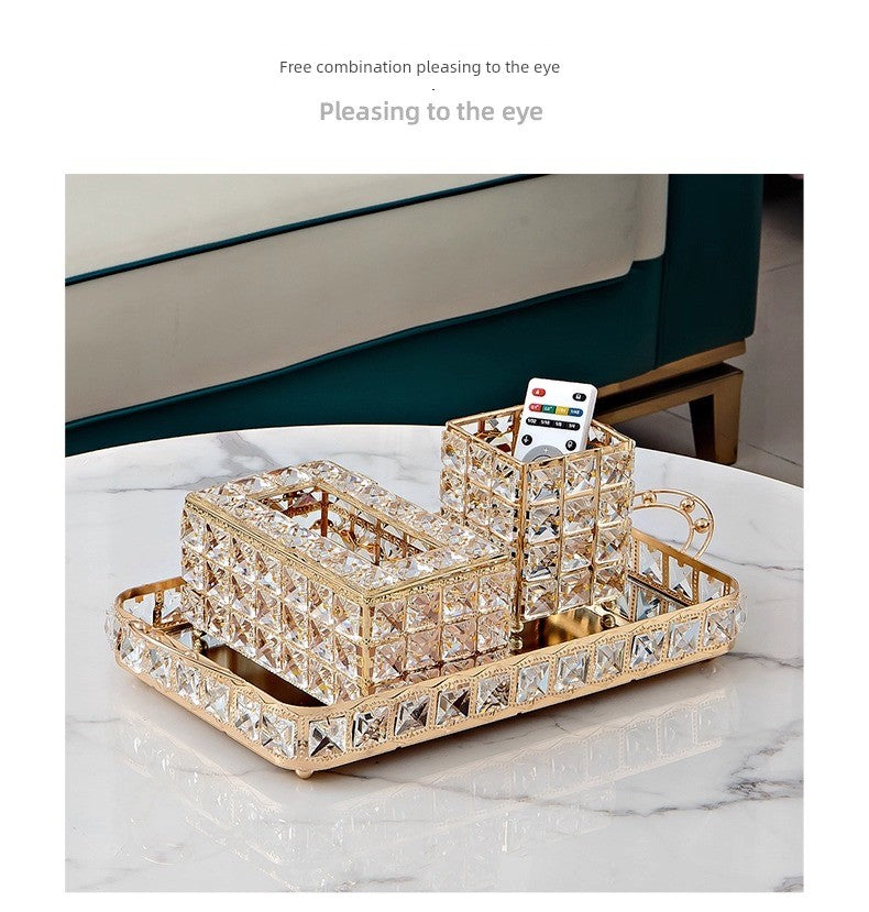 Light Luxury Style Crystal Tissue Box