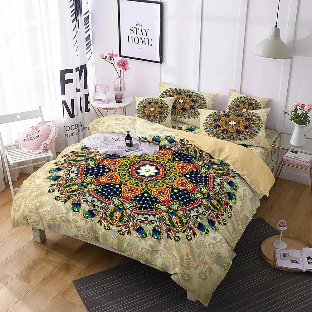 Bohemian Mandala Microfiber Comforter Set with Pillowcases Julia M LifeStyles