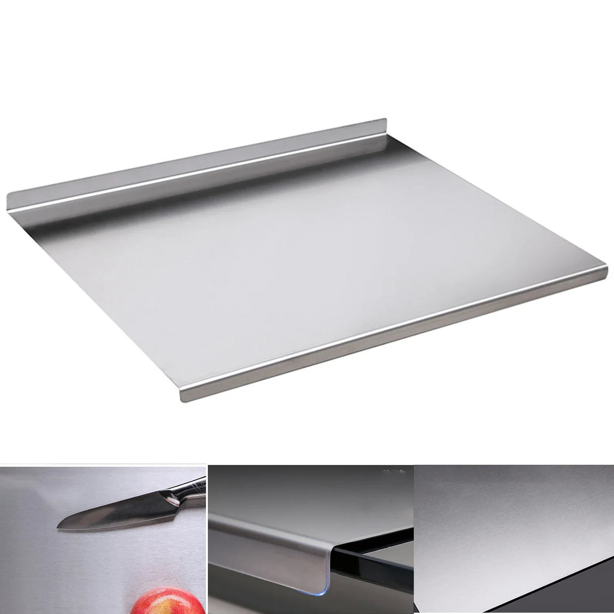 Stainless Steel Cutting Board with Lip - Versatile Kitchen Essential