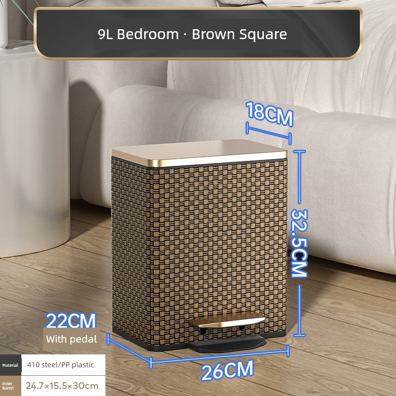 Sleek Leather Exterior German Foot-Pedal Trash Can - 12L -30L Luxury Design for Home & Office Julia M LifeStyles