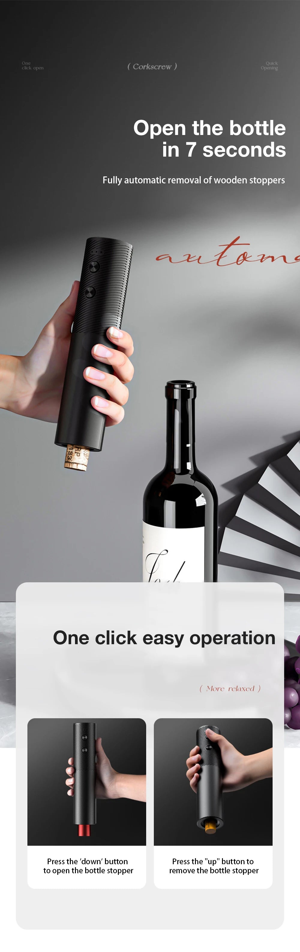 Rechargeable Electric Wine Bottle Opener Set - Julia M LifeStyles