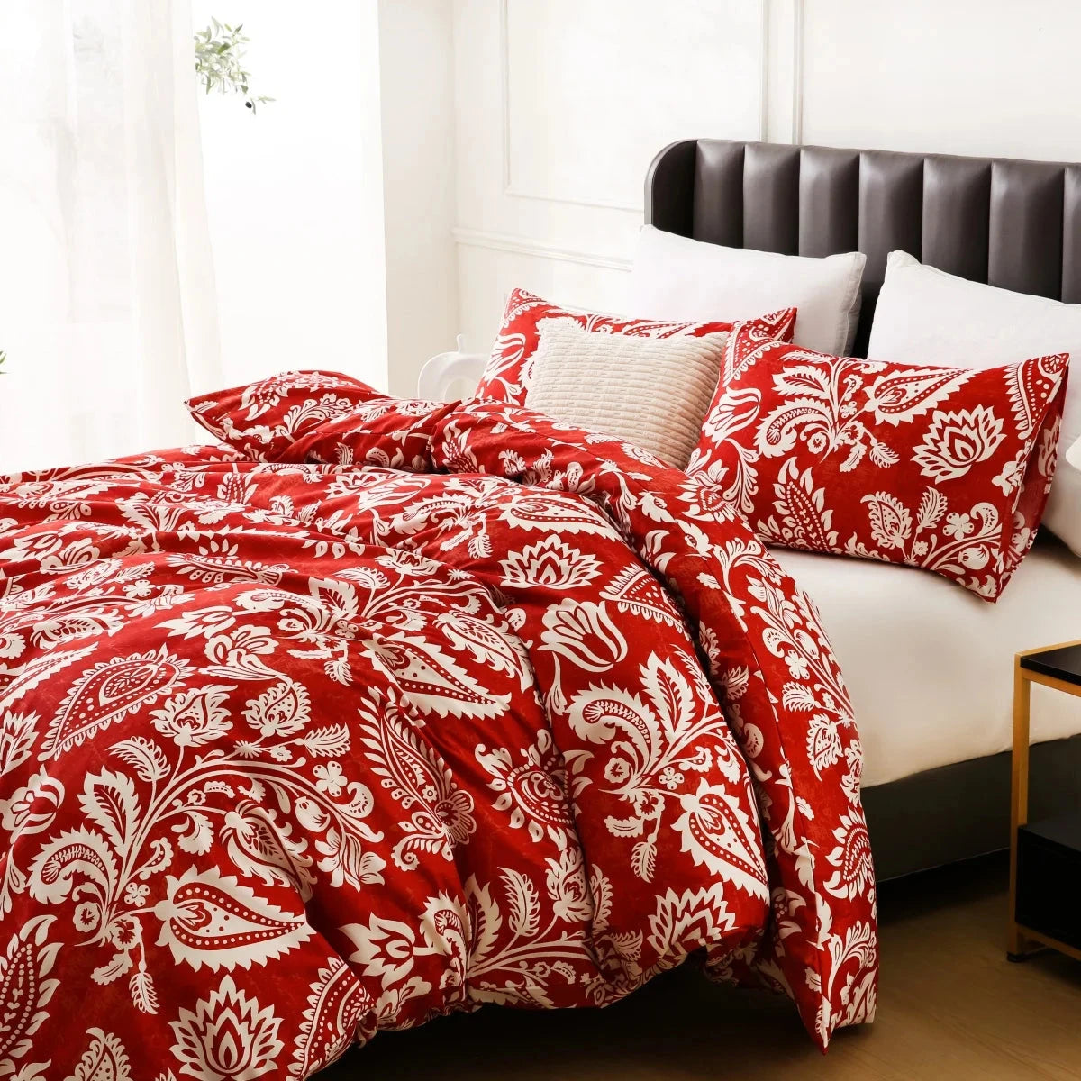 Bohemian Paisley Floral Reversible Duvet Cover Set for Twin Beds Julia M LifeStyles