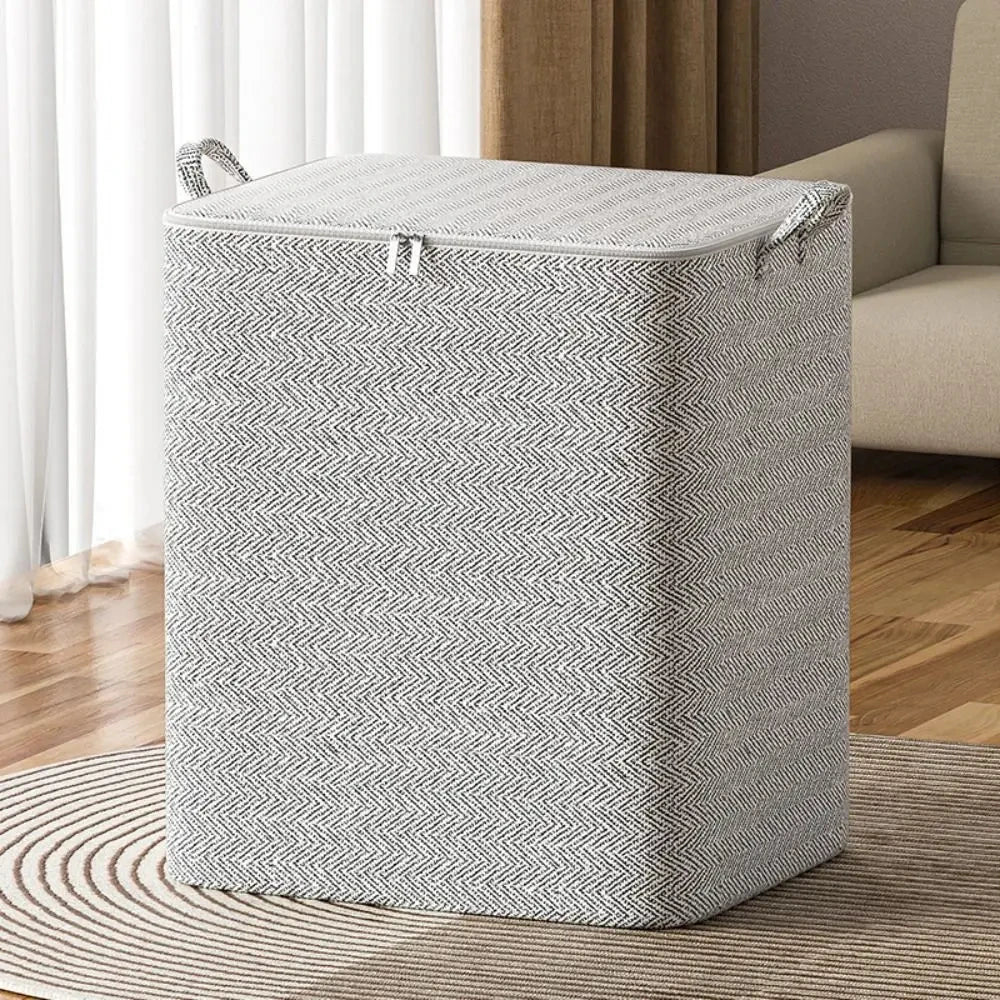 Non-woven Quilt Storage Bag with Lids Zipper Foldable Clothes Quilt Bins Container Large Capacity Dust-proof Bag Organize - Julia M LifeStyles