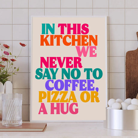 Colorful Kitchen Quote Canvas Art for Coffee & Tea Lovers Julia M LifeStyles