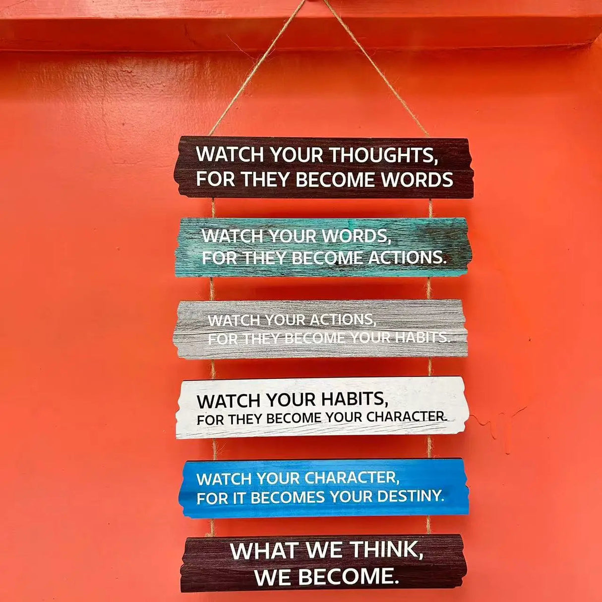 Wooden Inspirational Hanging Wall Art with Rope for Home Decor Julia M LifeStyles