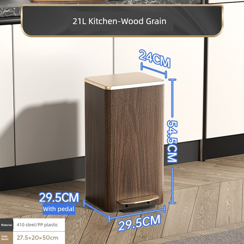 Sleek Leather Exterior German Foot-Pedal Trash Can - 12L -30L Luxury Design for Home & Office Julia M LifeStyles