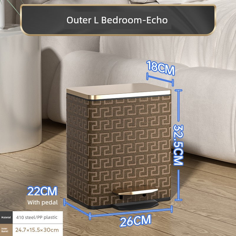 Sleek Leather Exterior German Foot-Pedal Trash Can - 12L -30L Luxury Design for Home & Office Julia M LifeStyles