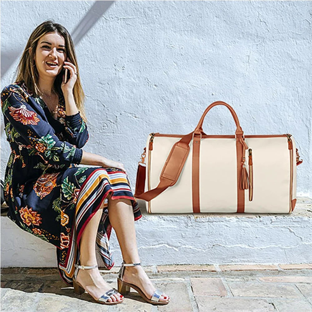 2in1 Convertible Garment Bag Foldable Suit Storage Bag Large Capacity Travel Duffle Bag Waterproof Tote Fitness Gym Bag - Julia M LifeStyles