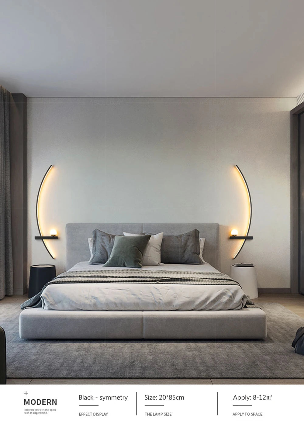 Modern LED Wall Lamp with Smart Remote Control for Bedroom and Living Room Julia M LifeStyles