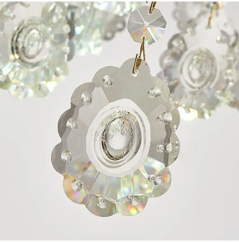 LED Crystal Ceramic Retro Ceiling Chandelier - European Style Luxury Lamp