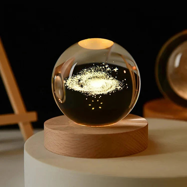 Unique 3D Crystal Ball Lamp with Galaxy and Planetary Projections USB Night Light for Cozy Atmosphere plasma ball Julia M LifeStyles