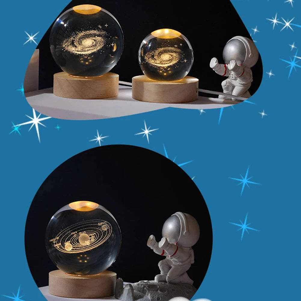 Unique 3D Crystal Ball Lamp with Galaxy and Planetary Projections USB Night Light for Cozy Atmosphere plasma ball Julia M LifeStyles