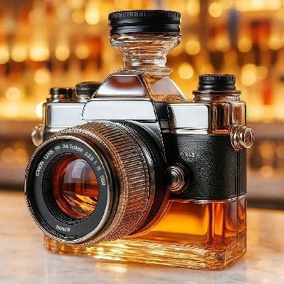 Creative Camera Design Whiskey Glass Bottle