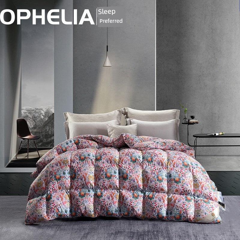 Luxury Italy Import Silk Duvet with 95% White Goose Down for Winter Comfort Julia M Home & Kitchen