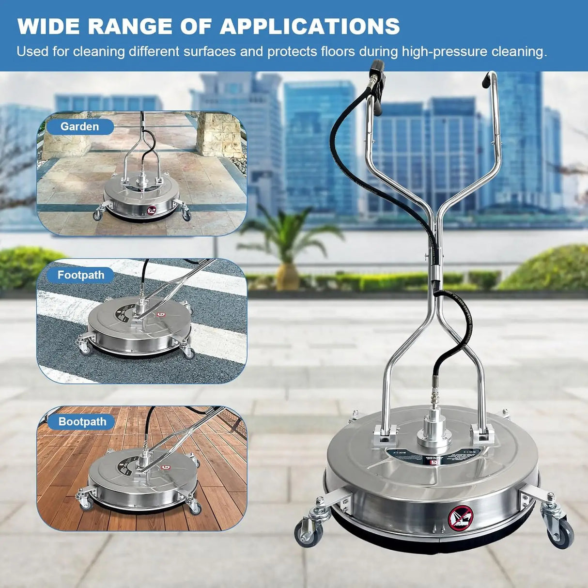 20" 4600 PSI Pressure Washer Surface Cleaner with Dual Handles