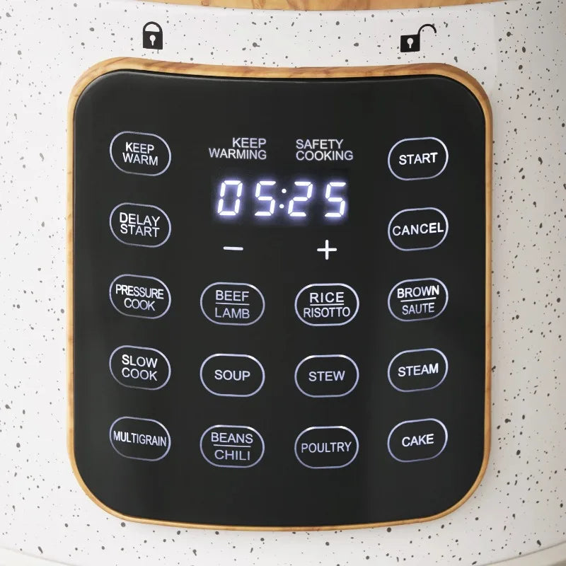 The Pioneer Woman Linen Speckle 6-Quart Pressure Cooker with Touch Control Display Julia M LifeStyles