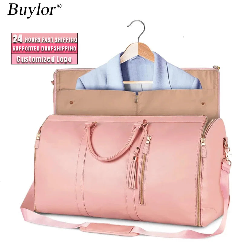 2in1 Convertible Garment Bag Foldable Suit Storage Bag Large Capacity Travel Duffle Bag Waterproof Tote Fitness Gym Bag - Julia M LifeStyles