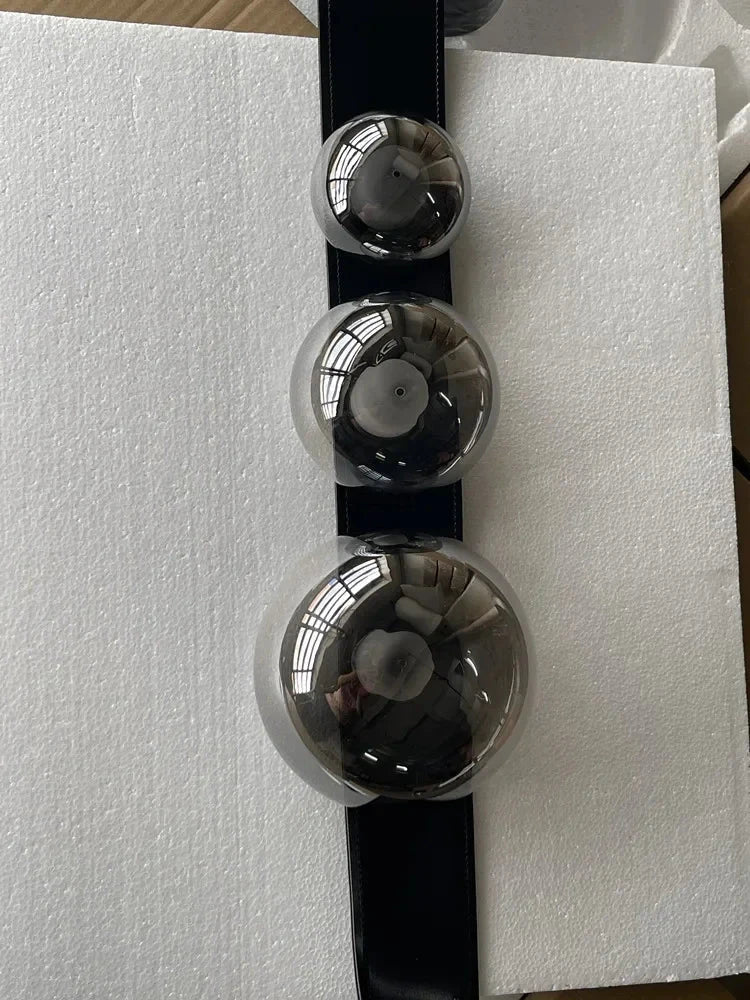 2025 Modern WaterDrop Leather LED Pendant LampsBelt Glass Ball Ceiling Chandelier Home Decor Hall Villa Living Lighting Fixture Julia M LifeStyles