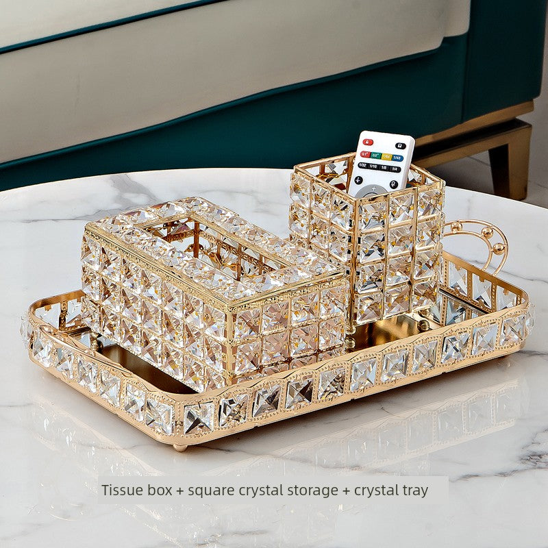 Light Luxury Style Crystal Tissue Box