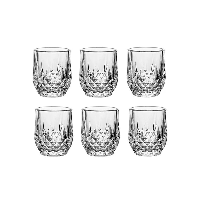 6pcs Sets Luxury Wine Glasses Transparent Glass Cup Exquisite Cocktail Glass European Style Whiskey Glass Bar Brandy Beer Cups