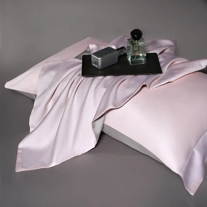 Luxury 100% Egyptian Cotton Reversible Duvet Cover Set - Silver & Purple Julia M LifeStyles
