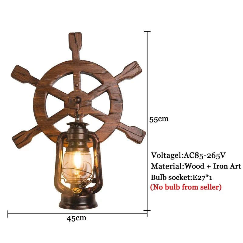 Mariner Wood & Iron Wall Sconce