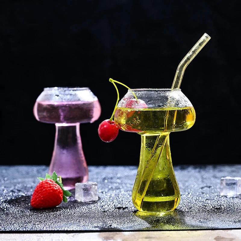 Cute Mushroom Cocktail Glass 260ml Cup For Drinks Beer Creative Clear Wine Glasses Coffee Cups Drinkware Bar Shot Glasses Julia M Home & Kitchen