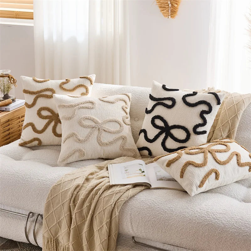 Ultra Soft Chenille Bow Pillow Cover for Stylish Home Decor Julia M LifeStyles