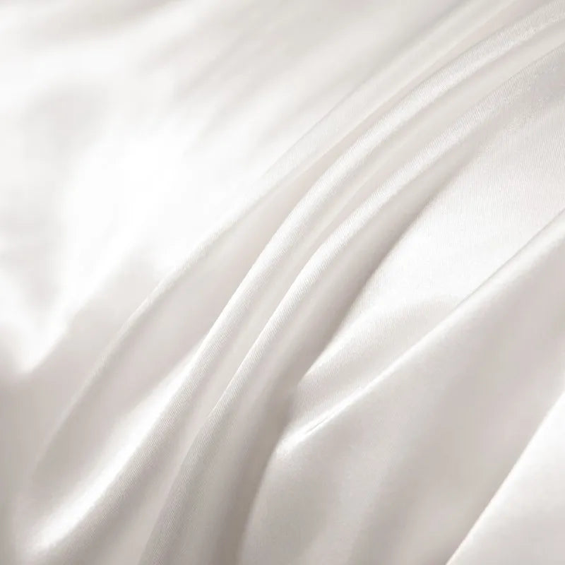 Soft 100% Imitate Silk Satin Duver Cover Sheet Pillow shams Multiple Colors Twin Double (1Duvet Cover+1FlatSheet+2Pillowcases) Julia M LifeStyles