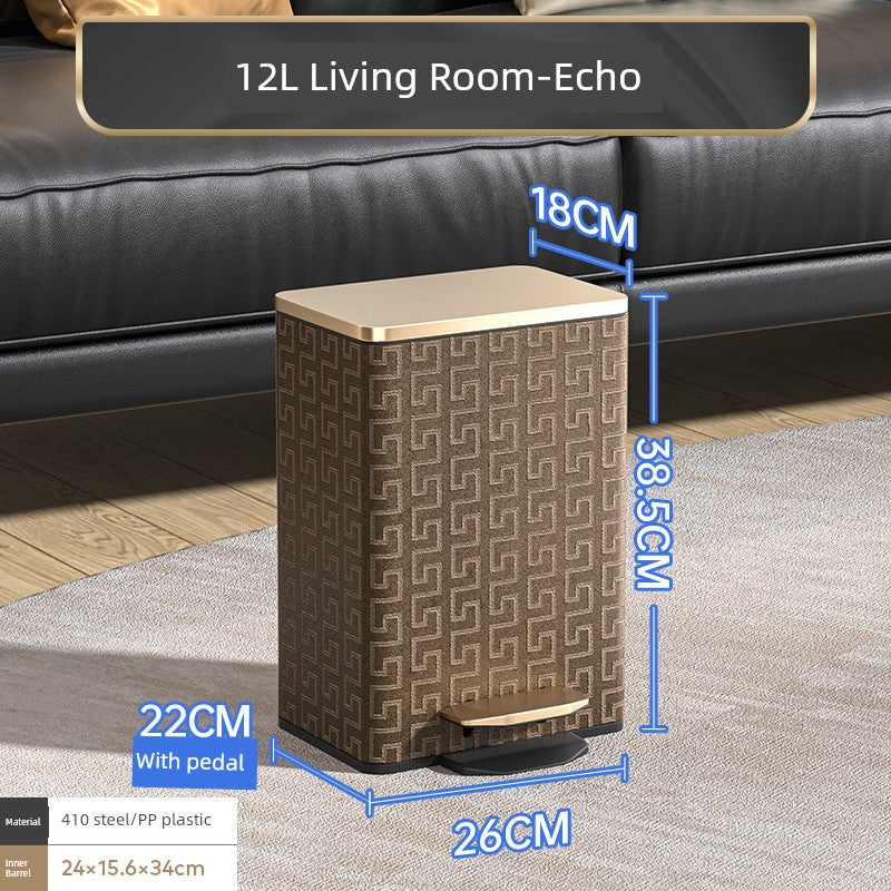 Sleek Leather Exterior German Foot-Pedal Trash Can - 12L -30L Luxury Design for Home & Office Julia M LifeStyles