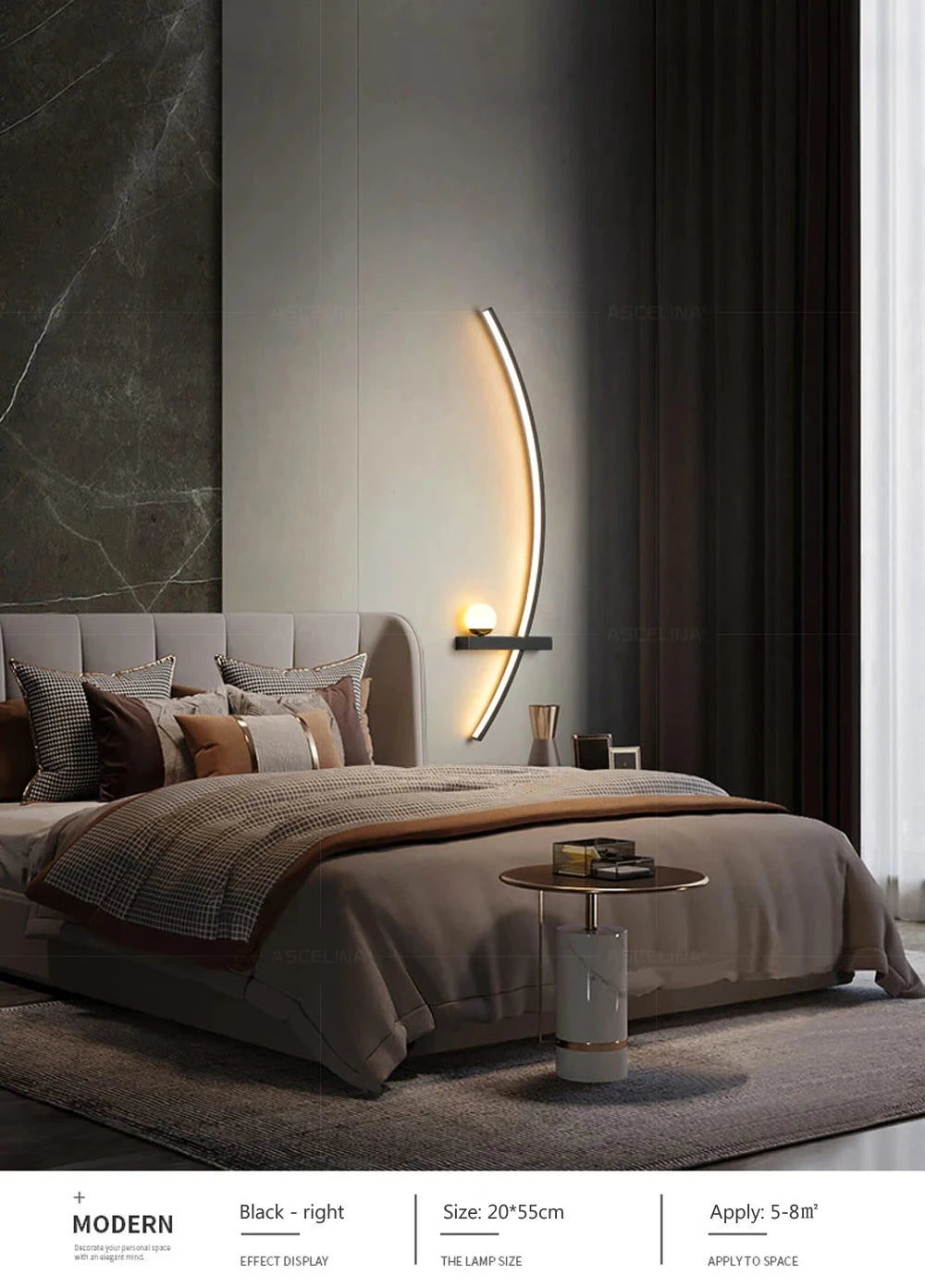 Modern LED Wall Lamp with Smart Remote Control for Bedroom and Living Room Julia M LifeStyles