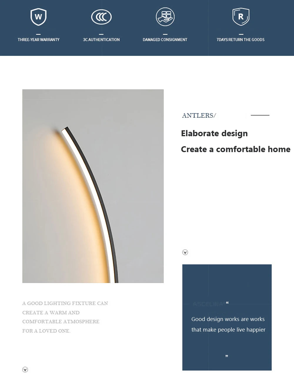 Modern LED Wall Lamp with Smart Remote Control for Bedroom and Living Room Julia M LifeStyles