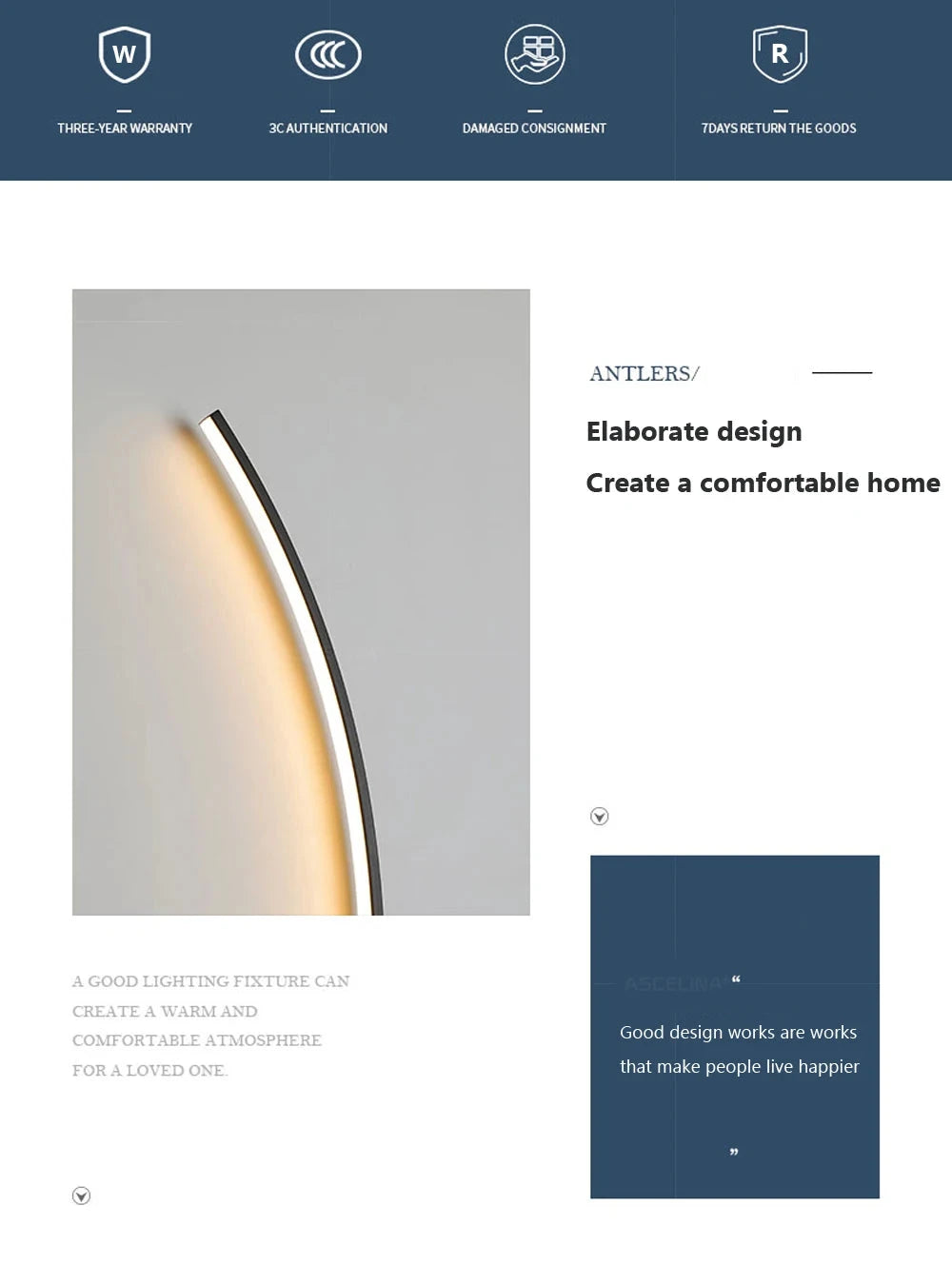 Modern LED Wall Lamp with Smart Remote Control for Bedroom and Living Room Julia M LifeStyles