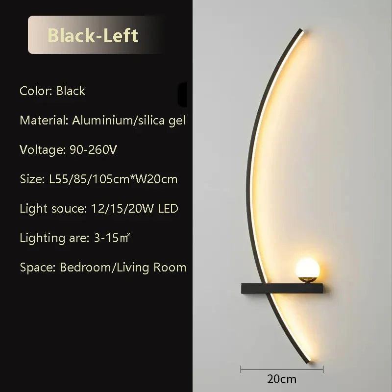 Modern LED Wall Lamp with Smart Remote Control for Bedroom and Living Room Julia M LifeStyles