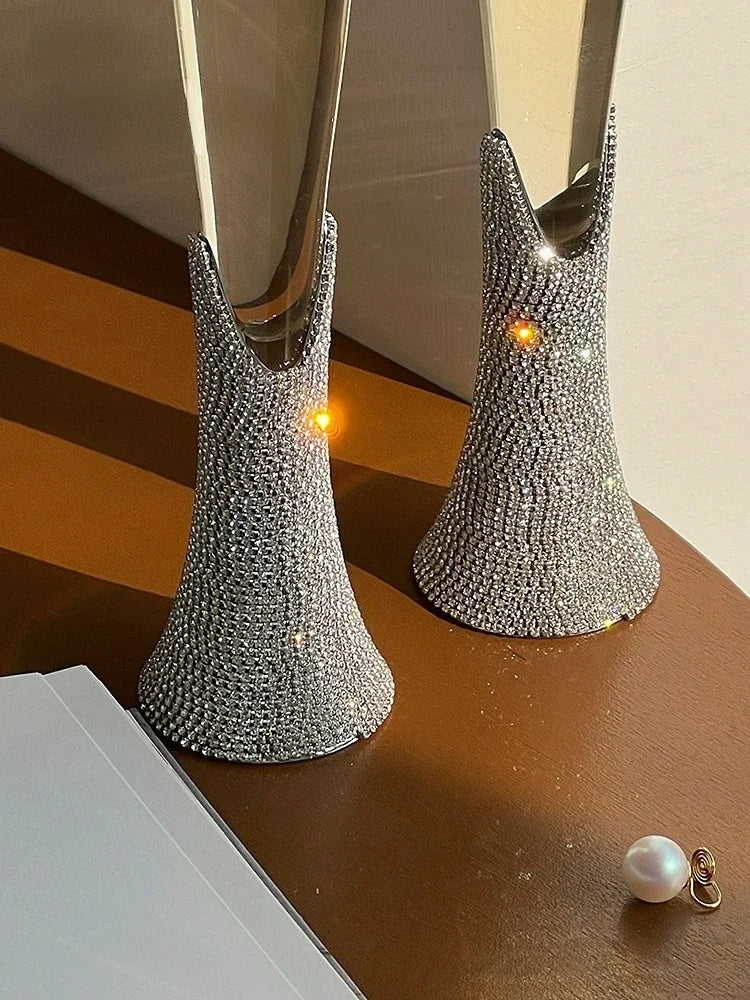 Diamond Women's Champagne mug Set with Diamond Crystal Glass High Leg Wine Cup Drink Cup Gift Wine Glass Beautiful Cups 150ml Julia M Home & Kitchen