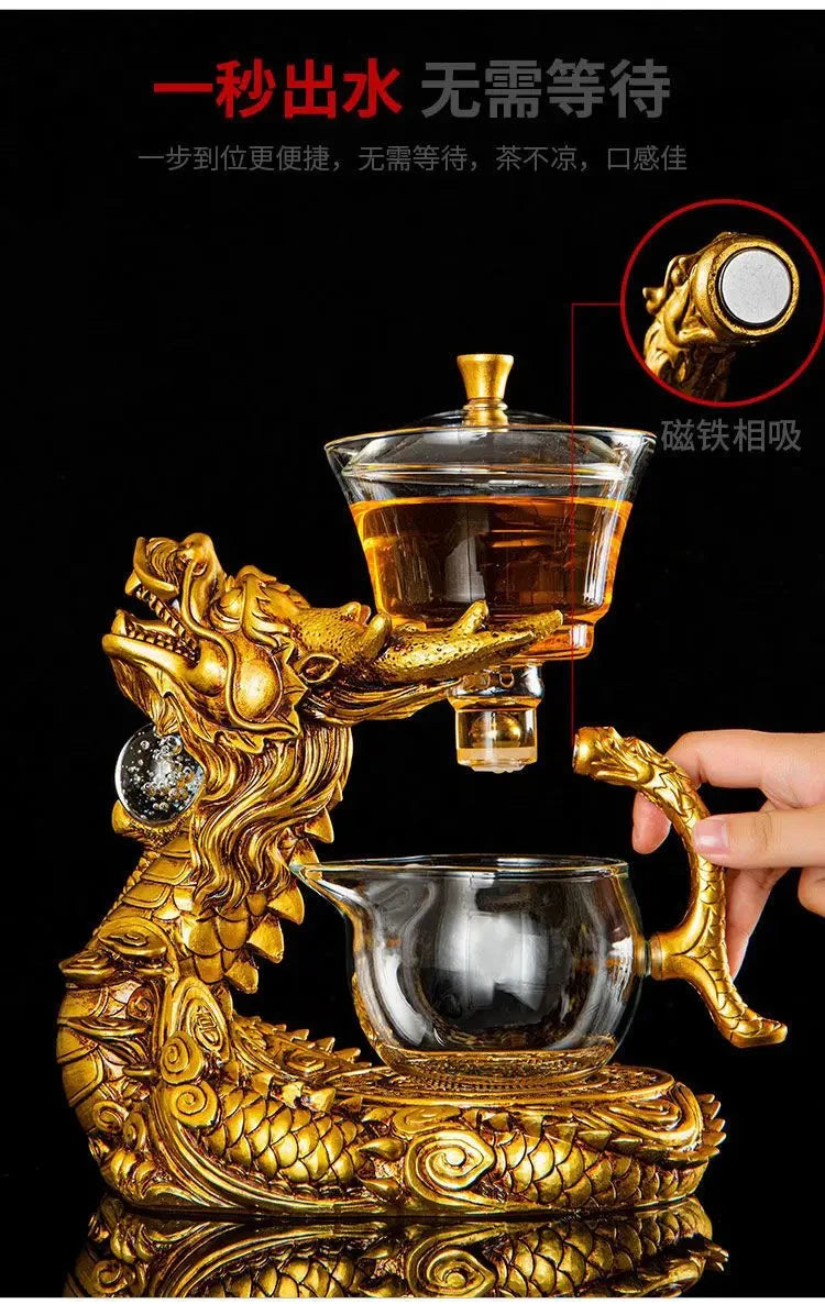Dragon Automatic Magnetic Suction Glass Kung Fu Tea Set Julia M LifeStyles
