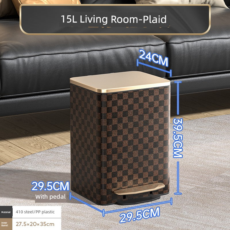 Sleek Leather Exterior German Foot-Pedal Trash Can - 12L -30L Luxury Design for Home & Office Julia M LifeStyles