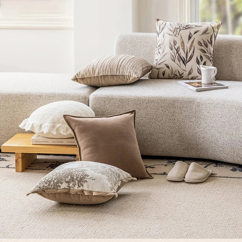 Brown coffee Modern Simplicity Pillow Covers Decorative Nordic Light Luxury Pillow Case 45*45 Jacquard Living Room Pillowslip Julia M Home & Kitchen