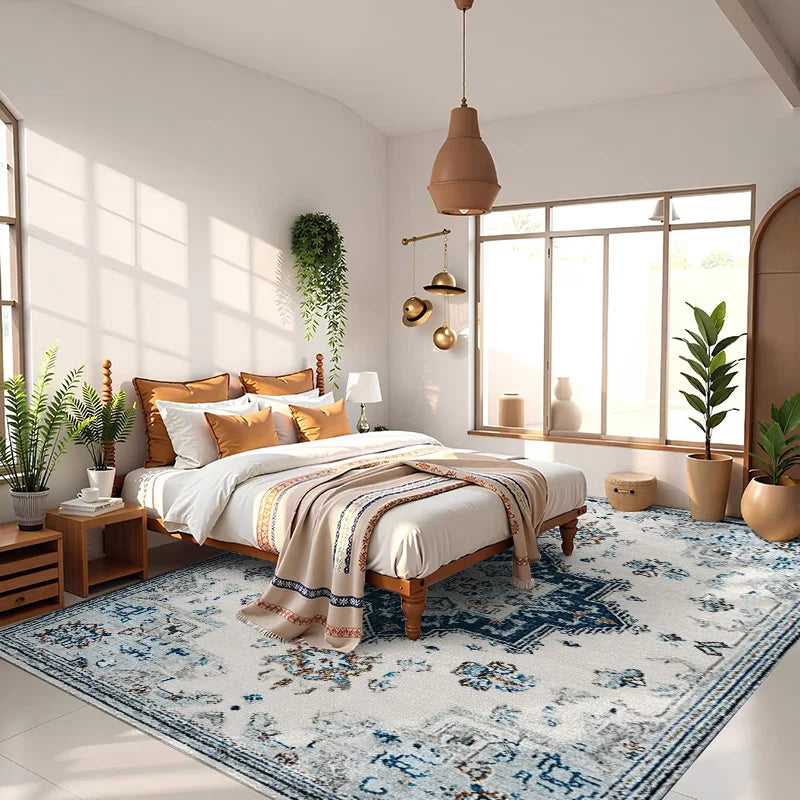 Moroccan Retro Style Bathroom and Living Room Floor Mat