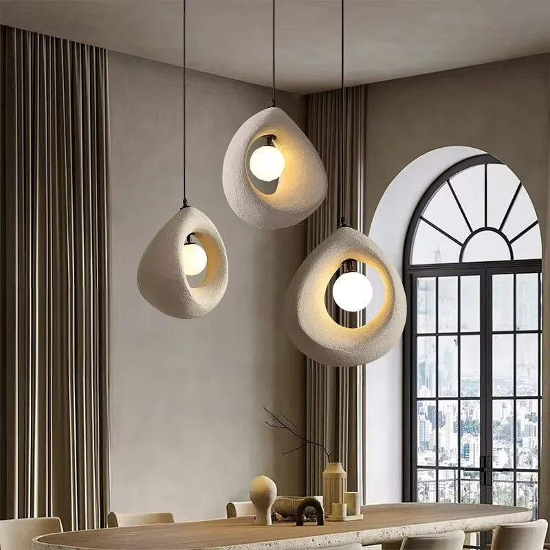 Pendant Lights Japanese Wabi Sabi Minimalist Bedroom Kitchen Island G9 LED Chandeliers Living Room Hanging Lamps