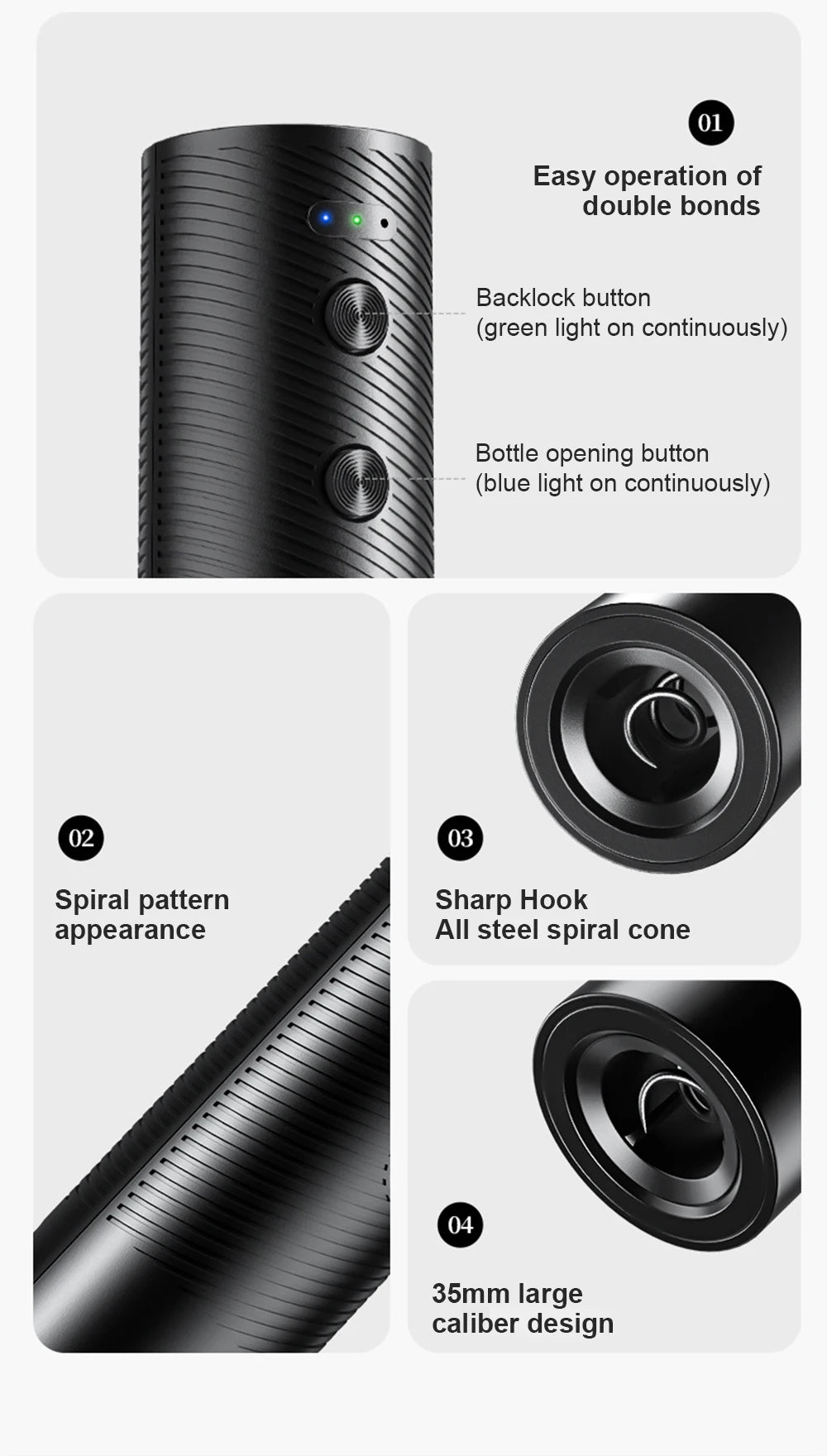 Rechargeable Electric Wine Bottle Opener Set - Julia M LifeStyles