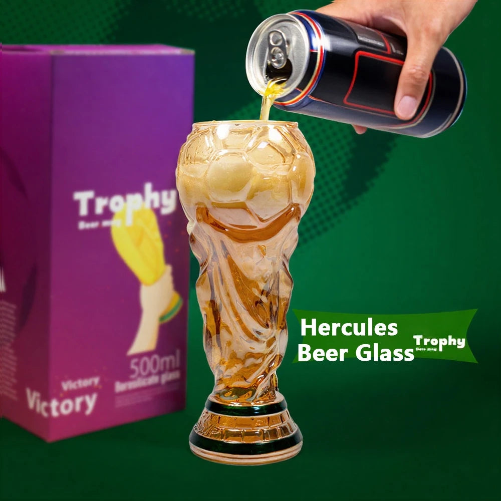 Premier Football Soccer Trophy Shaped Beer Glass