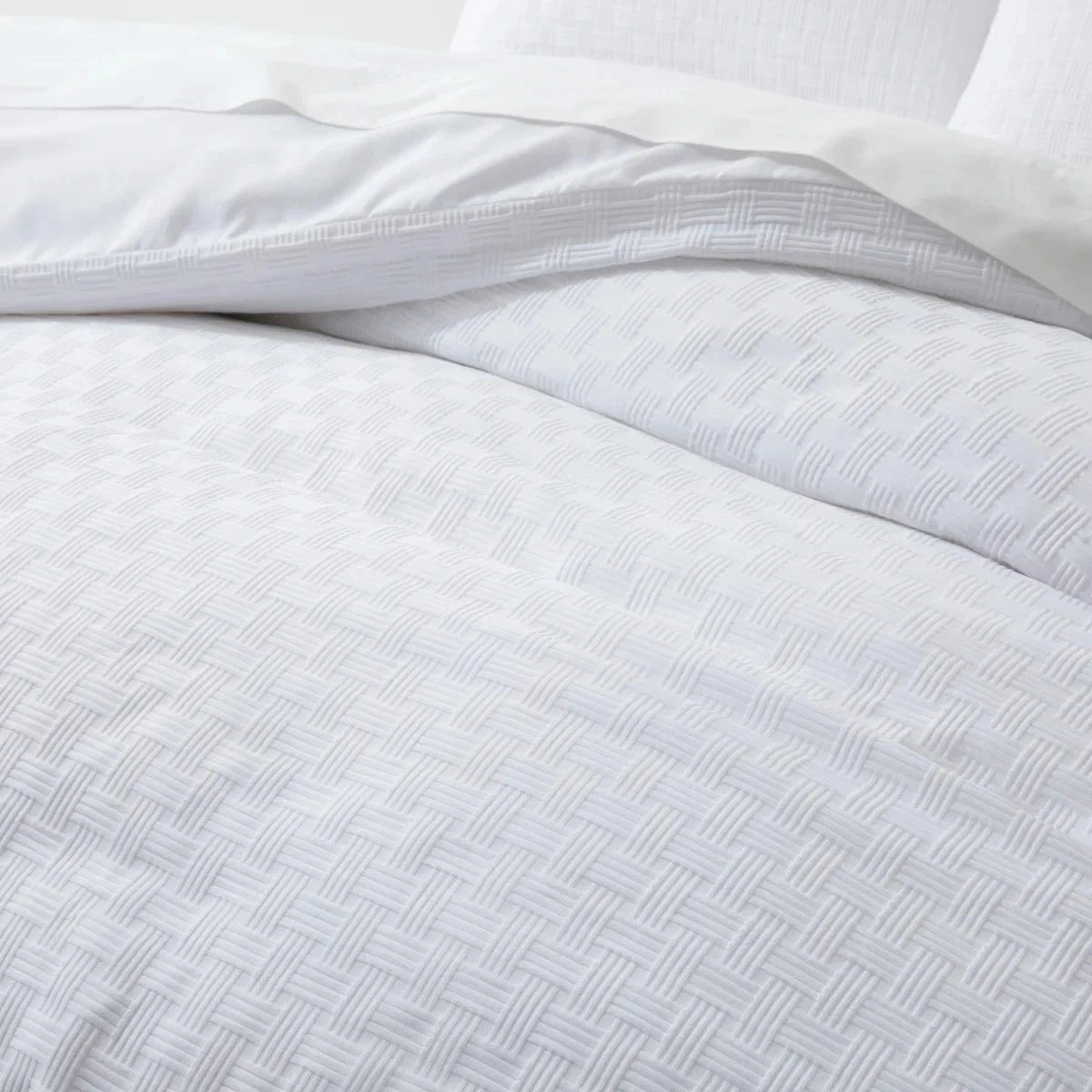 Elegant White King Size Duvet Cover Set with Soft Microfiber Waffle Weave Julia M Home & Kitchen