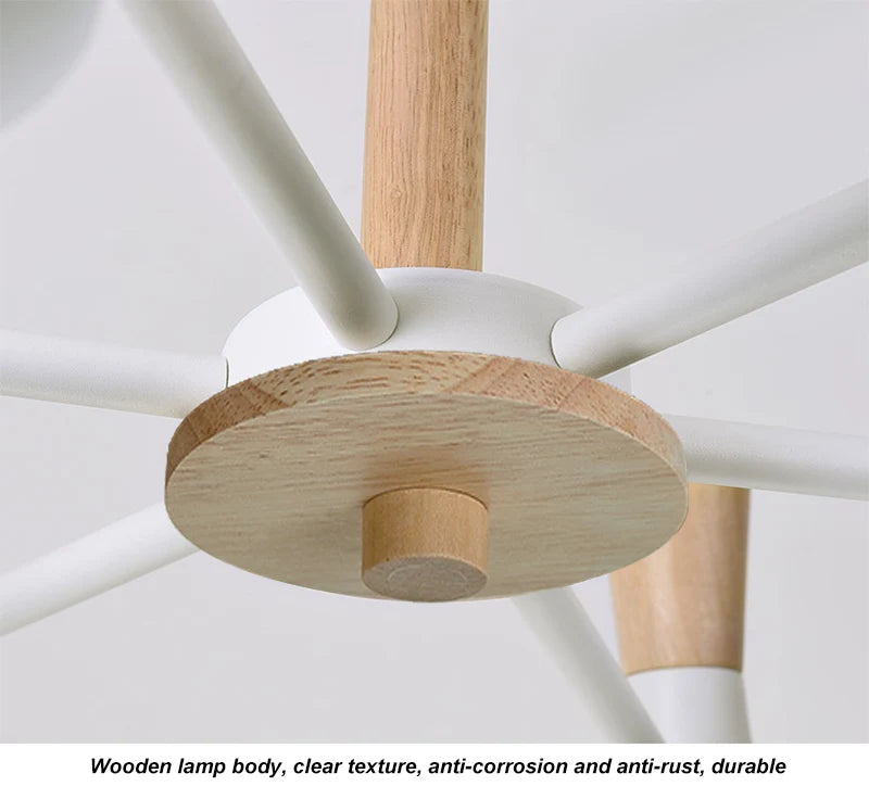 Scandinavian Ceiling Chandelier Living Room LED Chandelier Bedroom Wooden Ceiling Lights Kitchen 220V Interior Decor Lighting - Julia M LifeStyles